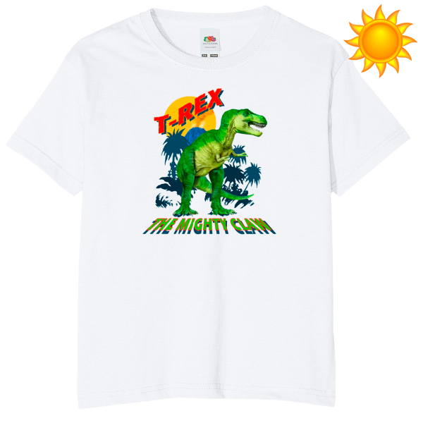  T-REX -соларна тениска-щампа с променящи се цветове 